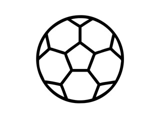 Fototapeta premium soccer ball, simple black and white illustration, geometric pattern, hexagons and pentagons, iconic sports equipment, minimalist design, clean lines, spherical shape, classic football, vector graphic 