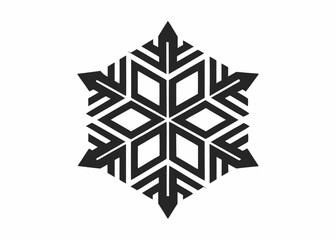 geometric snowflake, black and white design, hexagonal symmetry, optical illusion, tessellation pattern, abstract logo, minimalist art, bold stripes, graphic design, monochrome illustration, clean lin