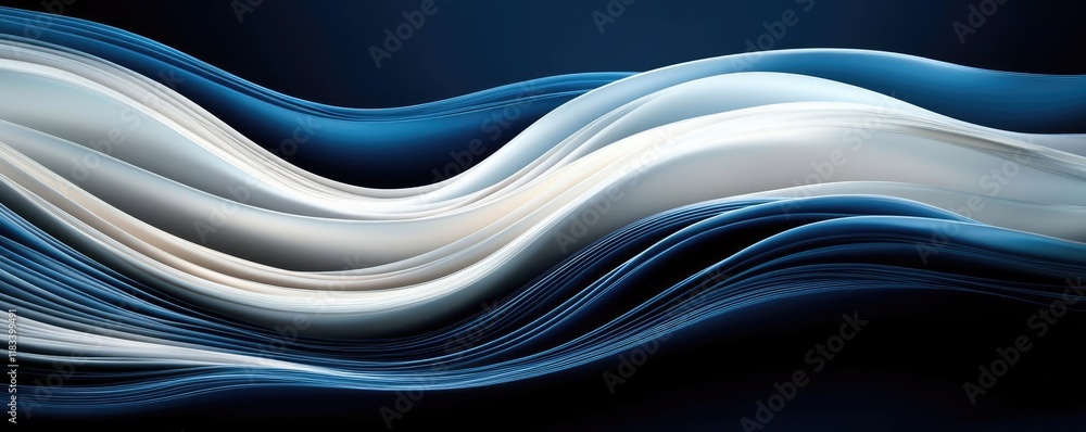 Aufkleber layer abstract background concept. abstract flowing waves in shades of blue white, creating a tranqu