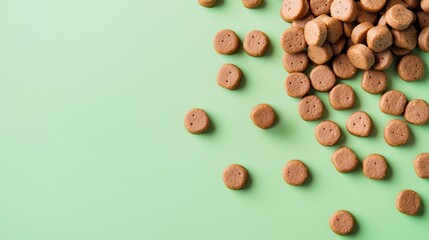 Background with pieces of dry dog food