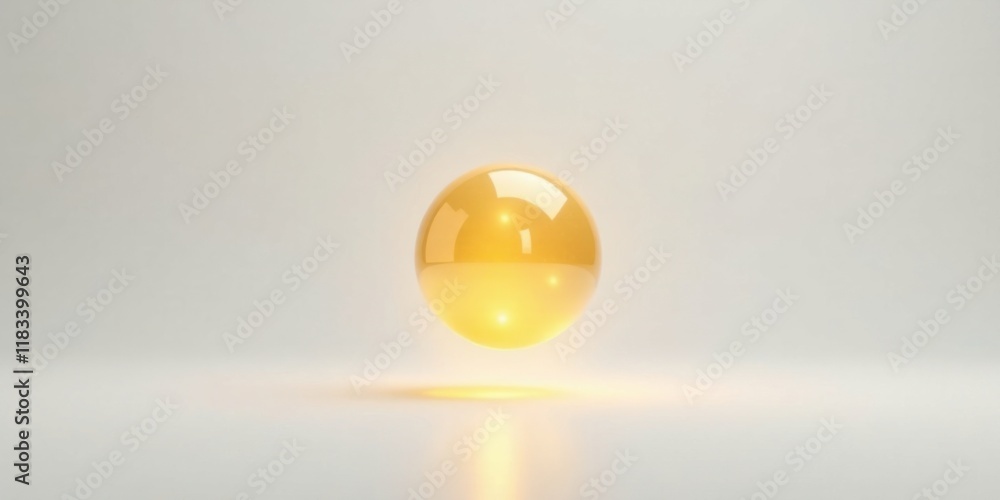 Aufkleber abstract golden sphere on white background a minimalist, smooth, and reflective design element