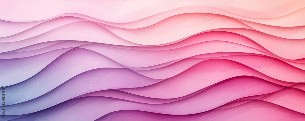 Poster watercolor abstract background idea. abstract waves in gradients of pink and purple create a fluid, 