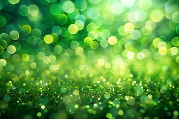 Fototapeta premium A textured green bokeh background creates a natural atmosphere