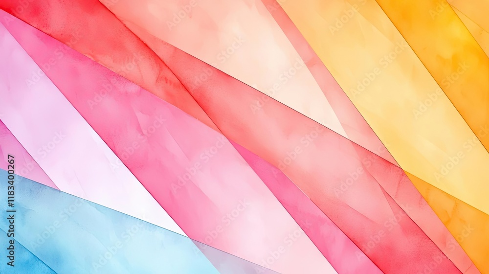 Poster watercolor abstract background idea. a vibrant watercolor pattern with colorful, overlapping geometr