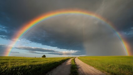 rainbow over the clouds