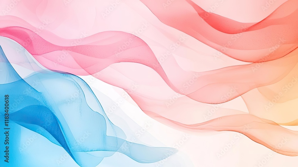 Poster watercolor abstract background idea. soft flowing waves of colors create a soothing abstract backgro
