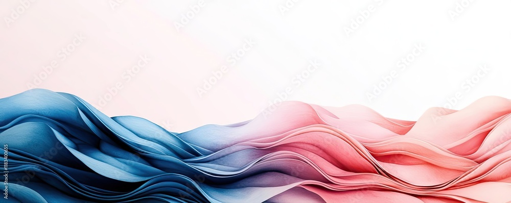 Poster watercolor abstract background idea. abstract flowing waves in blue and pink tones create a calm, mo