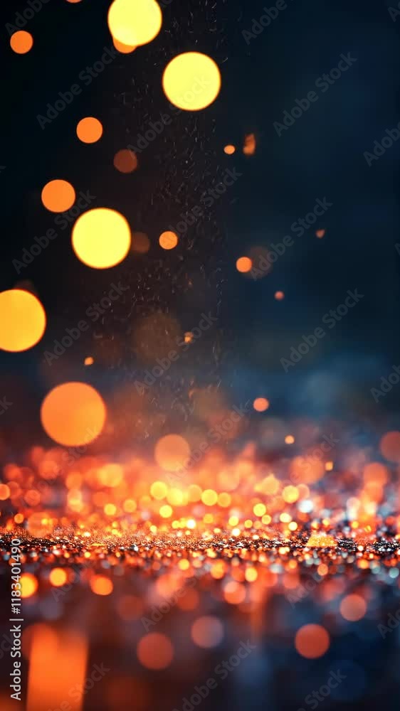 Poster sparkling lights create a mesmerizing atmosphere in a dark setting during an evening event