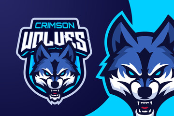 Angry Wolf Mascot Character Logo for Esport Team or Game Tournament