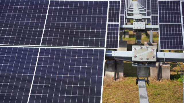 Solar panel(solar cell) follow sun systems, alternative energy to conserve the world is power photovoltaic module for clean electric production to green energy and renewable energy.