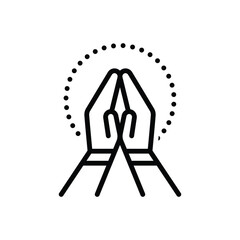 Black line icon for gratitude