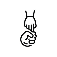 Black line icon for holding