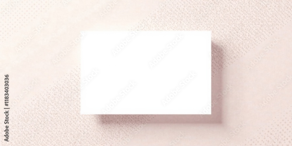 Poster blank rectangle card mockup on soft pink background with subtle dotted pattern