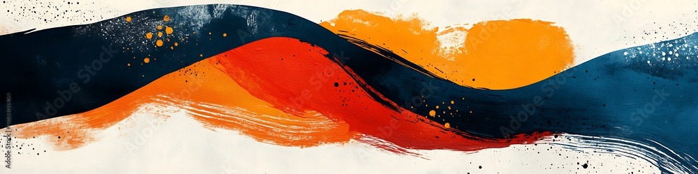 Poster abstract wave of color: a captivating abstract painting of a flowing wave of color, using vibrant hu