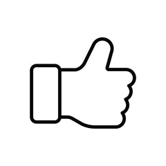 Black line icon for thumb up
