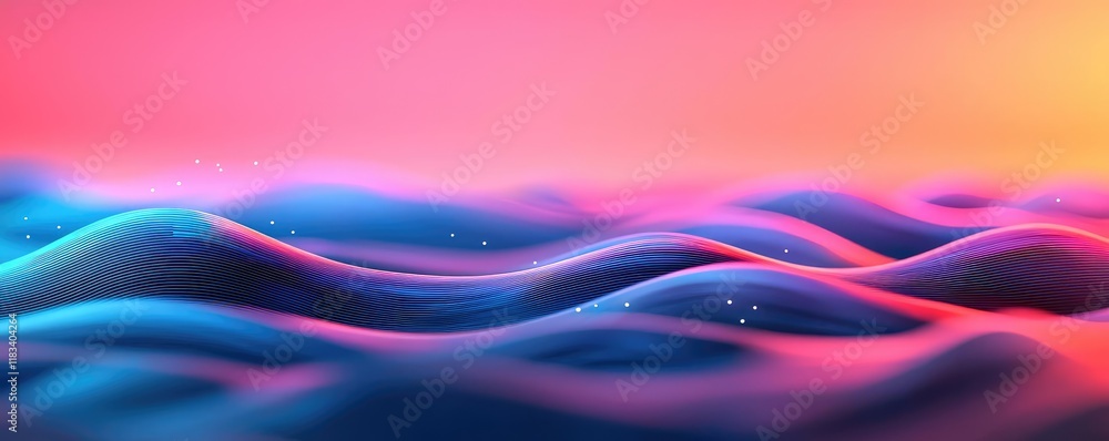 Poster layer abstract background concept. a vibrant abstract representation of ocean waves at sunset with c