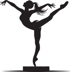 Gymnast in Action Silhouette Illustration
