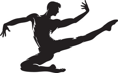Elegant Gymnast Silhouette Vector Design

