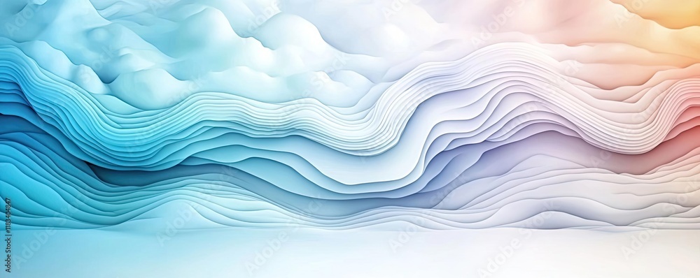 Poster watercolor abstract background idea. abstract wavy layers in soothing colors create a serene and mod