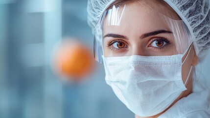 Health Worker with Protective Gear and Mask