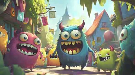 Cute And Friendly Monsters Lively