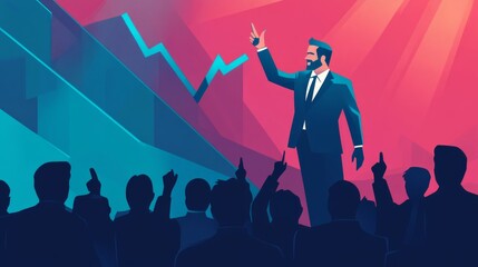 A business presentation in a high-tech conference room
