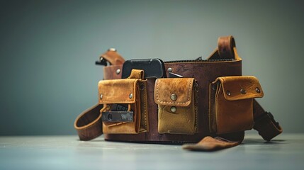 Tool Belt Laid on Clean Surface