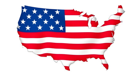 illustrated us national flag ,flag, usa, america, map, united, states, country, symbol, us, national, white, red, illustration, 