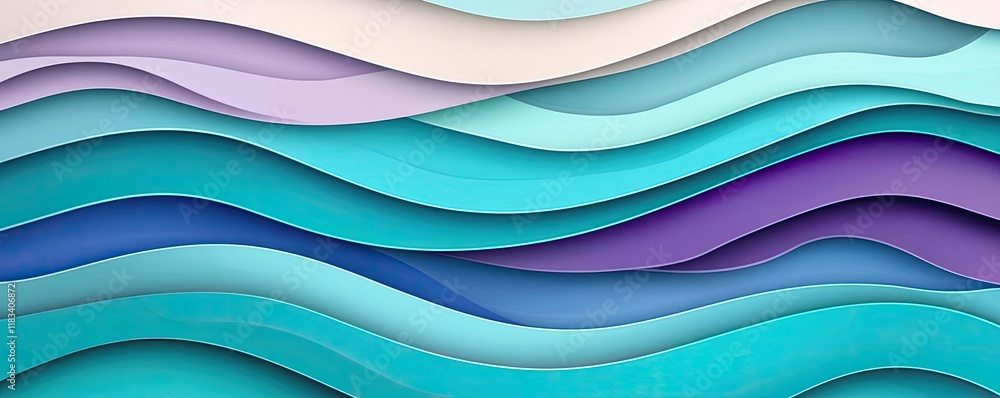 Aufkleber layer abstract background concept. colorful layered waves in vibrant shades create a modern abstract