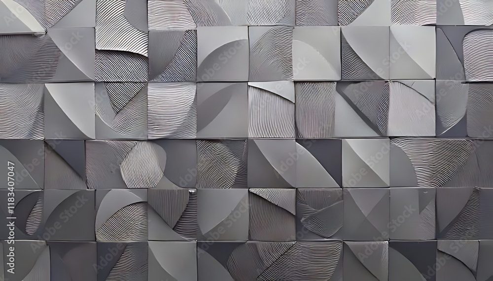 Aufkleber textured gray tiles form a repeating geometric pattern of curves.