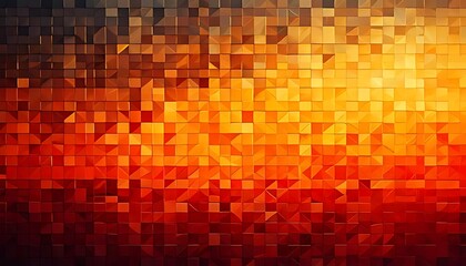 The design displays a tiled grid with a warm color transition.