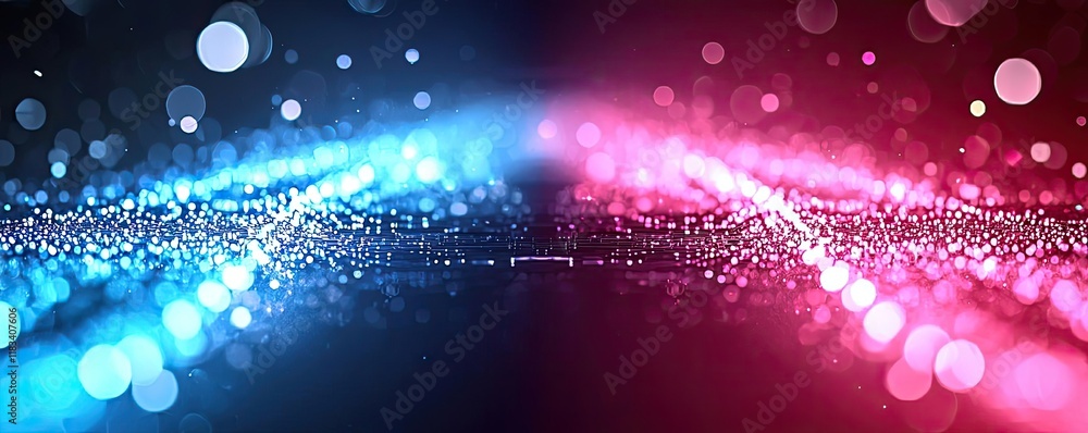 Poster matrix abstract background concept. vibrant abstract background of blue and pink lights, creating a 