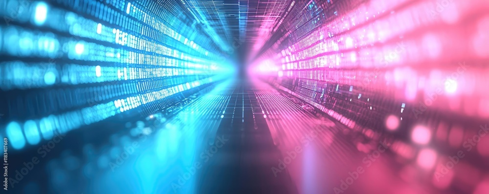 Aufkleber matrix abstract background concept. abstract digital background with vibrant blue and pink lights cr