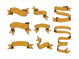 Vintage ornamental different ribbons Set vector design