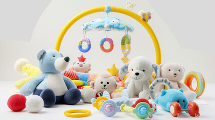 Obraz premium Set of interactive baby toys