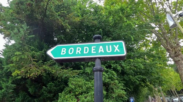 Bordeaux Direction Sign in Libourne