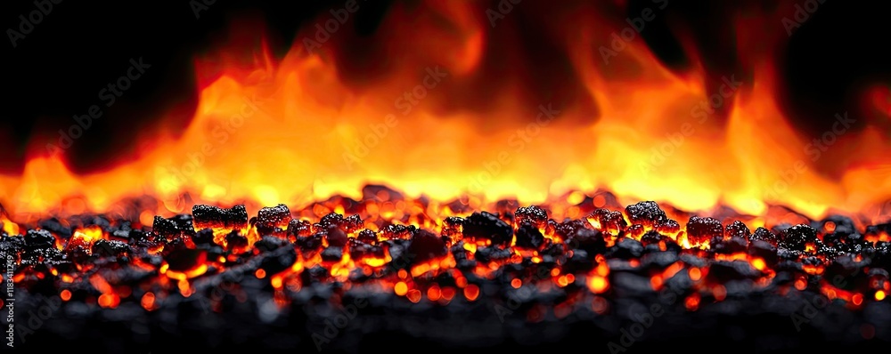 Poster fire abstract background idea. vibrant flames and glowing embers create a mesmerizing view of fire's