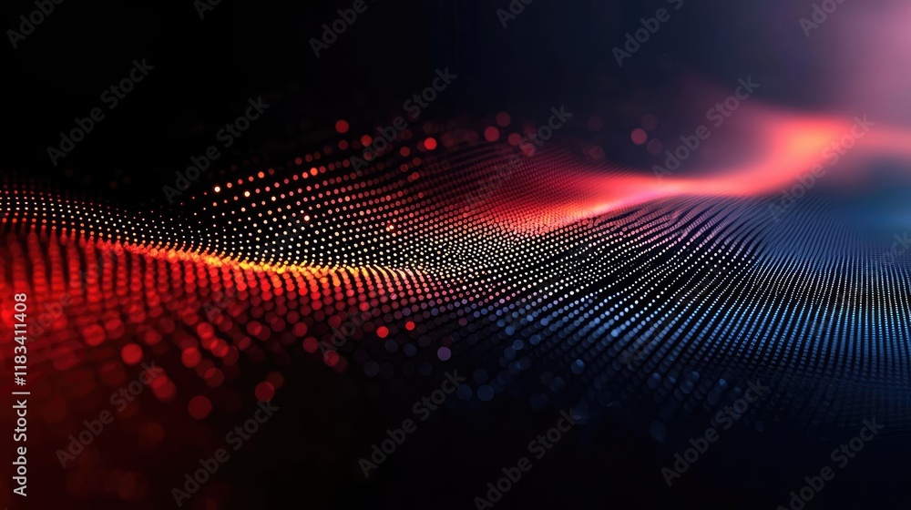 Poster dots abstract background concept. a vibrant abstract wave pattern created with colorful dots and viv