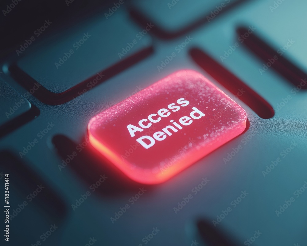Aufkleber Digital Censorship Concept Red Access Denied Button on Padlocked Keyboard