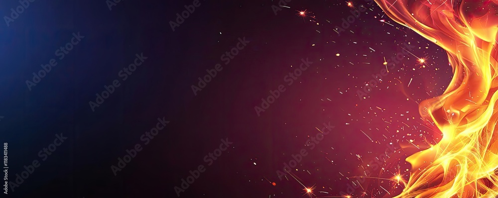 Poster fire abstract background idea. vibrant flames and sparks create a dynamic, eye-catching background f