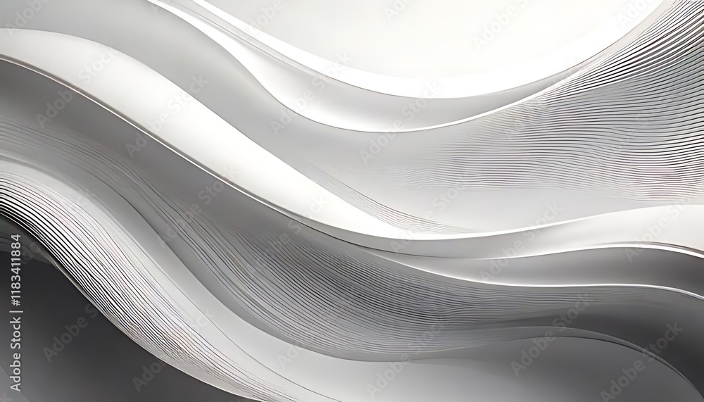 Poster white layered curves create a dynamic, textured, and abstract pattern.