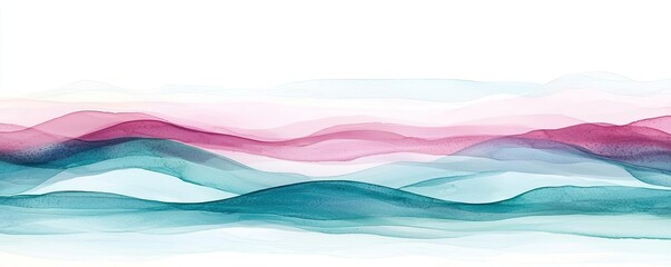 Obraz premium Watercolor abstract background idea. Colorful abstract waves create a serene and calming design perfect for backgrounds.