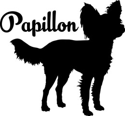 Papillon. dog silhouette, dog, dog breeds, logo, vector, love me love my dog, silhouette, i love my dog, animal, illustration, icon, sign, design, black, symbol, pet, love
