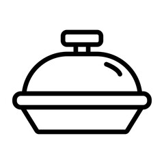 Plate Cover Vector Line Icon Design