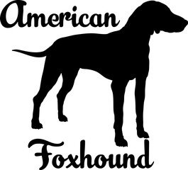  American Foxhound. dog silhouette, dog, dog breeds, logo, vector, love me love my dog, silhouette, i love my dog, animal, illustration, icon, sign, design, black, symbol, pet, love

