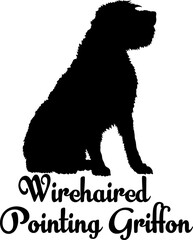Wirehaired Pointing Griffon. dog silhouette, dog, dog breeds, logo, vector, love me love my dog, silhouette, i love my dog, animal, illustration, icon, sign, design, black, symbol, pet, love

