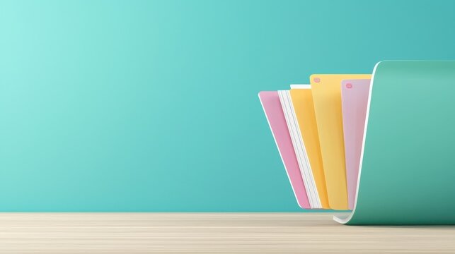 Colorful Files in Modern Desk Organizer