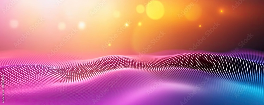 Poster dots abstract background concept. vibrant waves of color in a digital landscape create an energetic 