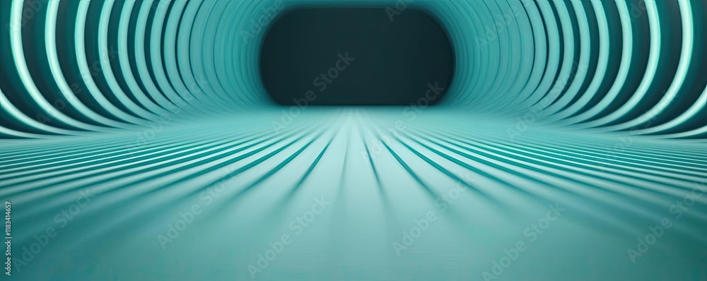 Poster floor abstract background concept. futuristic tunnel with glowing lines and a sleek, minimalistic de