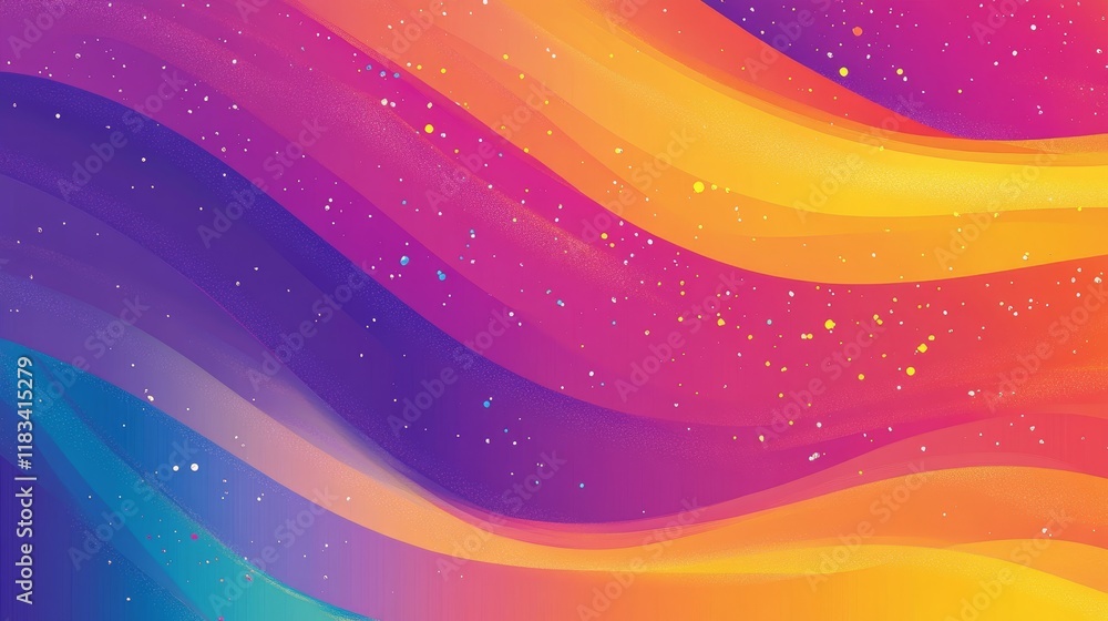 Poster vibrant abstract artwork featuring colorful splashes and swirls with ample design space